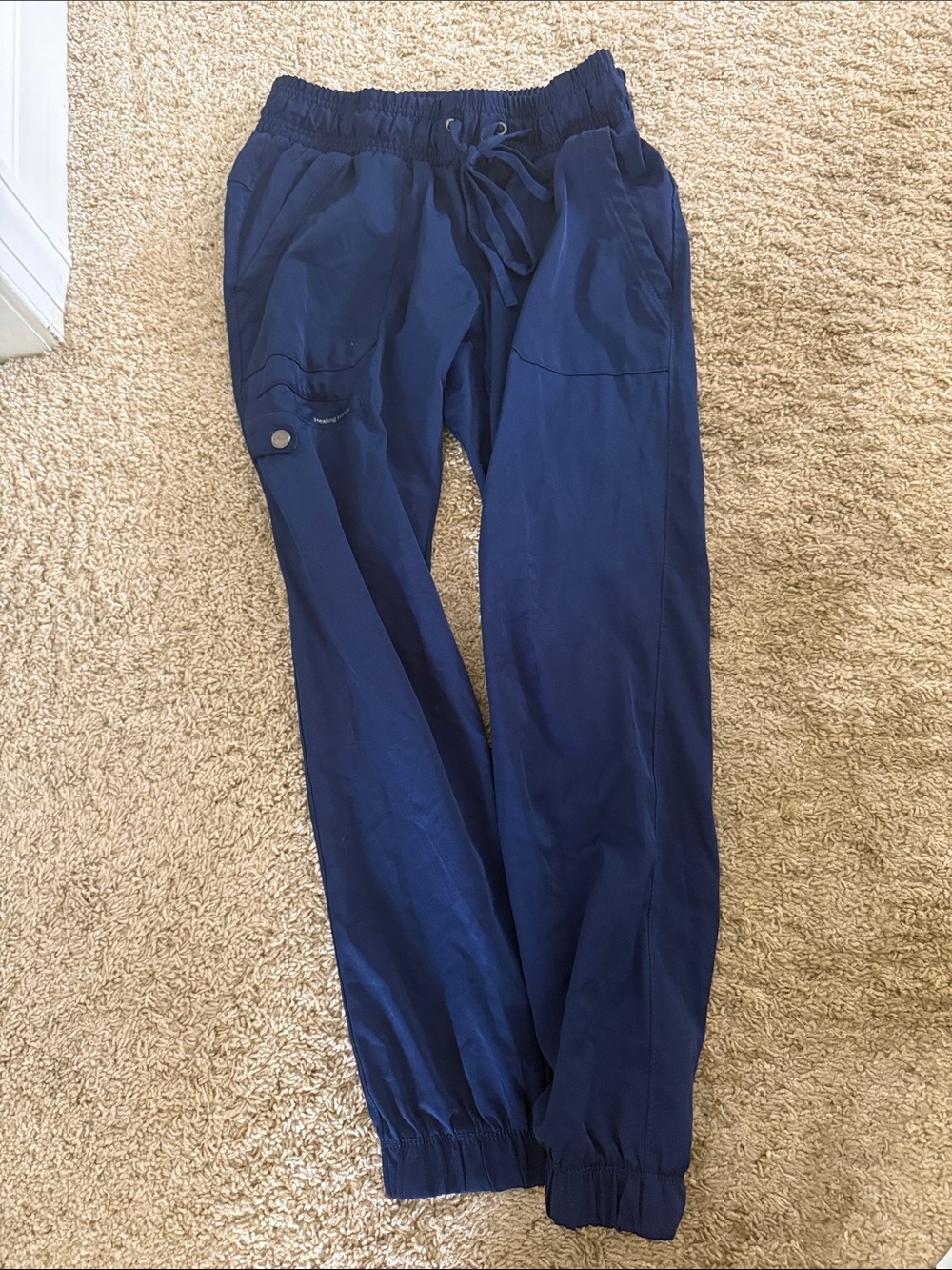 Navy Drawstring Jogger Scrubs
